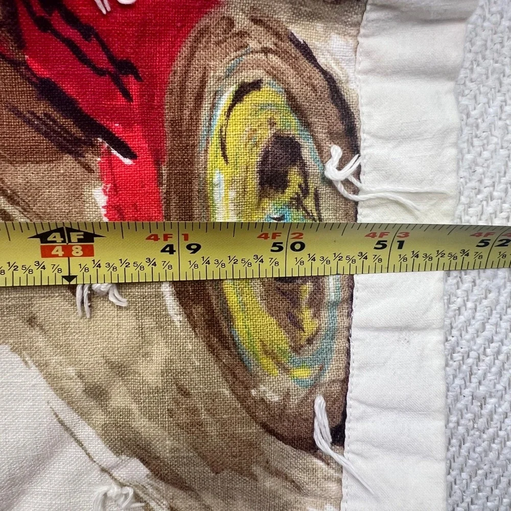 VTG 60s Grand Prix Race Car Hand Tied Quilt Blanket 51x87 Novelty Cotton Textile